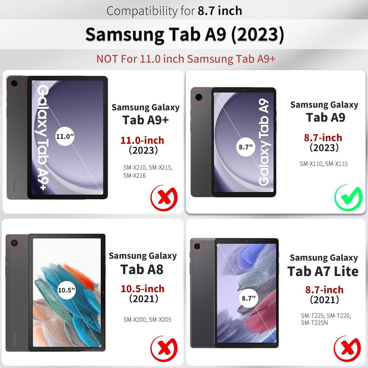 EasyAcc Samsung Galaxy Tab A9 8.7 Zoll 2023 Hülle - PU