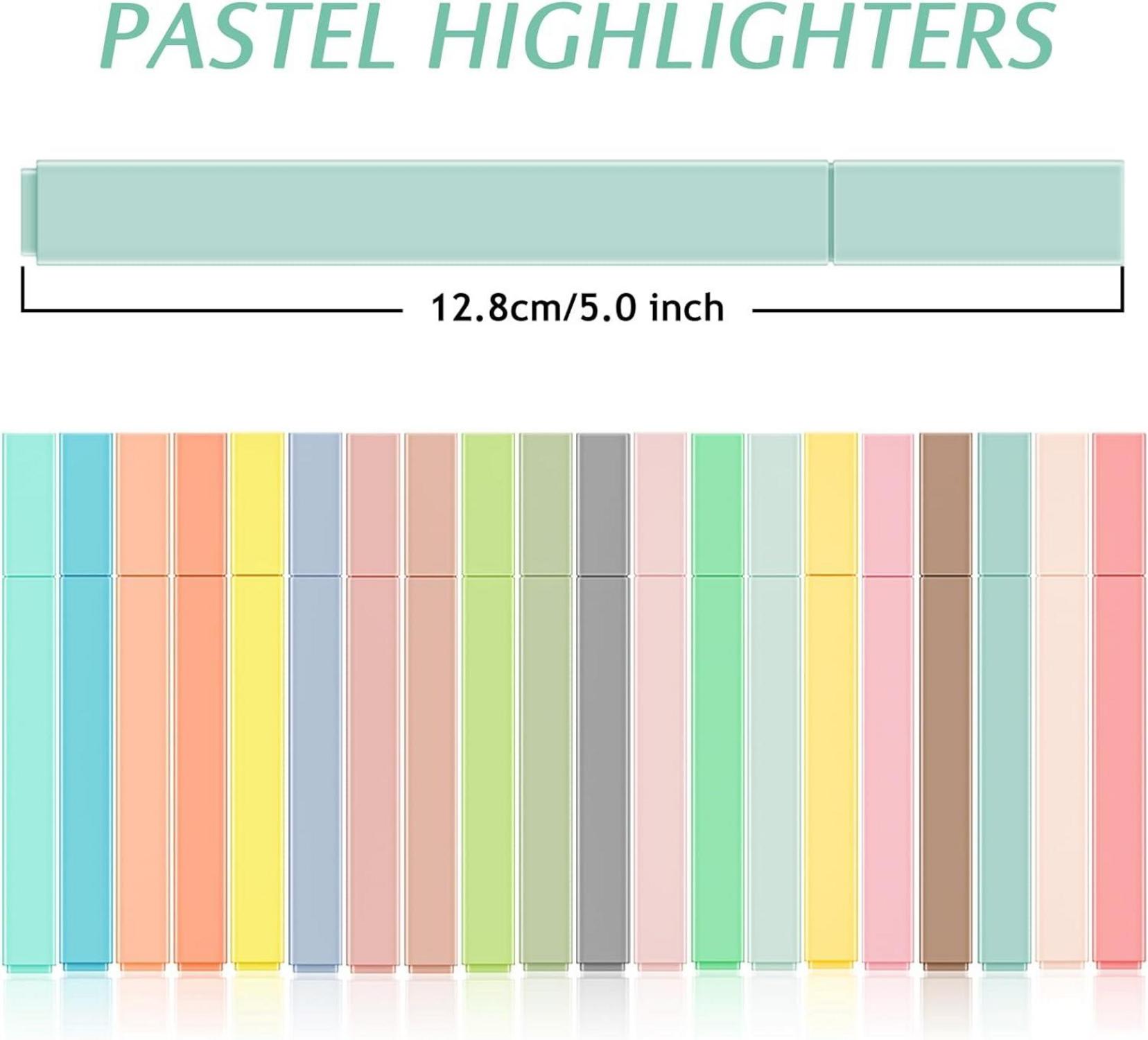 Pastell Textmarker Marker Highlighter Stifte 20er Set für Journaling Büro School