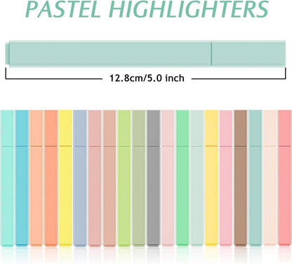 Pastell Textmarker Marker Highlighter Stifte 20er Set für Journaling Büro School