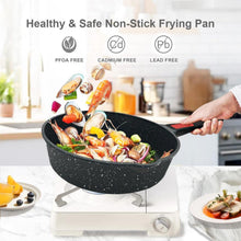 Antihaft Pfanne 28 cm mit Deckel, Wokpfanne 4.3L - Schwarz