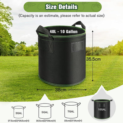 Enbagold Pflanzsack 5er Set 40L Vliesstoff Pflanzsäcke