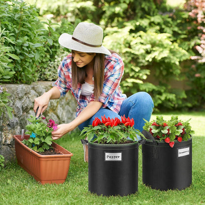 Enbagold Pflanzsack 5 Stück 40L Vliesstoff Pflanzsäcke Gemüse Tomaten Kartoffeln