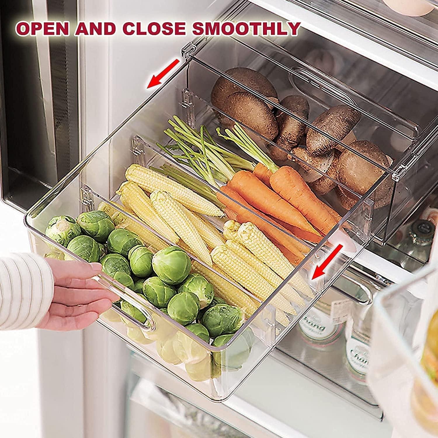 Kühlschrank Organizer Schublade Set Stapelbar Ausziehbar Gemüse Beeren