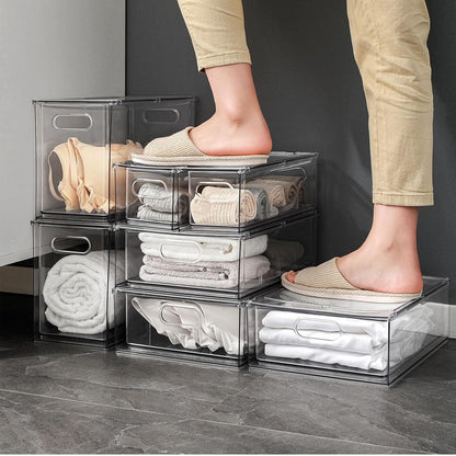 Kühlschrank Organizer Schublade Set 2er Stapelbare Aufbewahrungsbox Gemüse Fleischækühlung