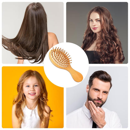 Kleine Bambusbürste Haarwachstum Kopfhautmassage Frauen Holzborsten