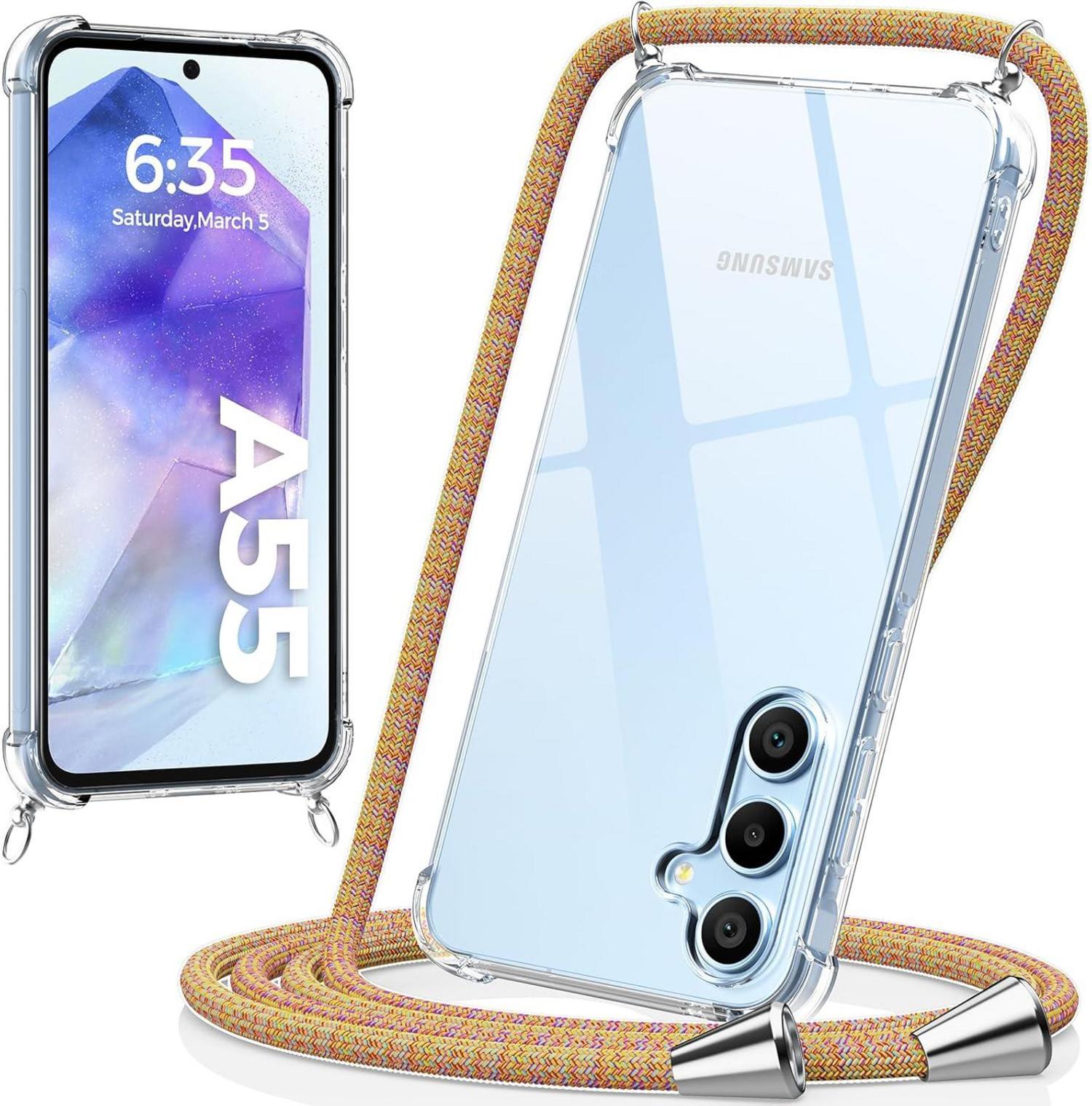 Handyhülle Samsung Galaxy A55 5G mit Band, Handykette Rainbow