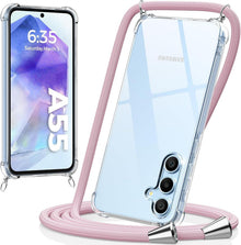 Handykette für Samsung Galaxy A55 5G Hülle Necklace Roségold