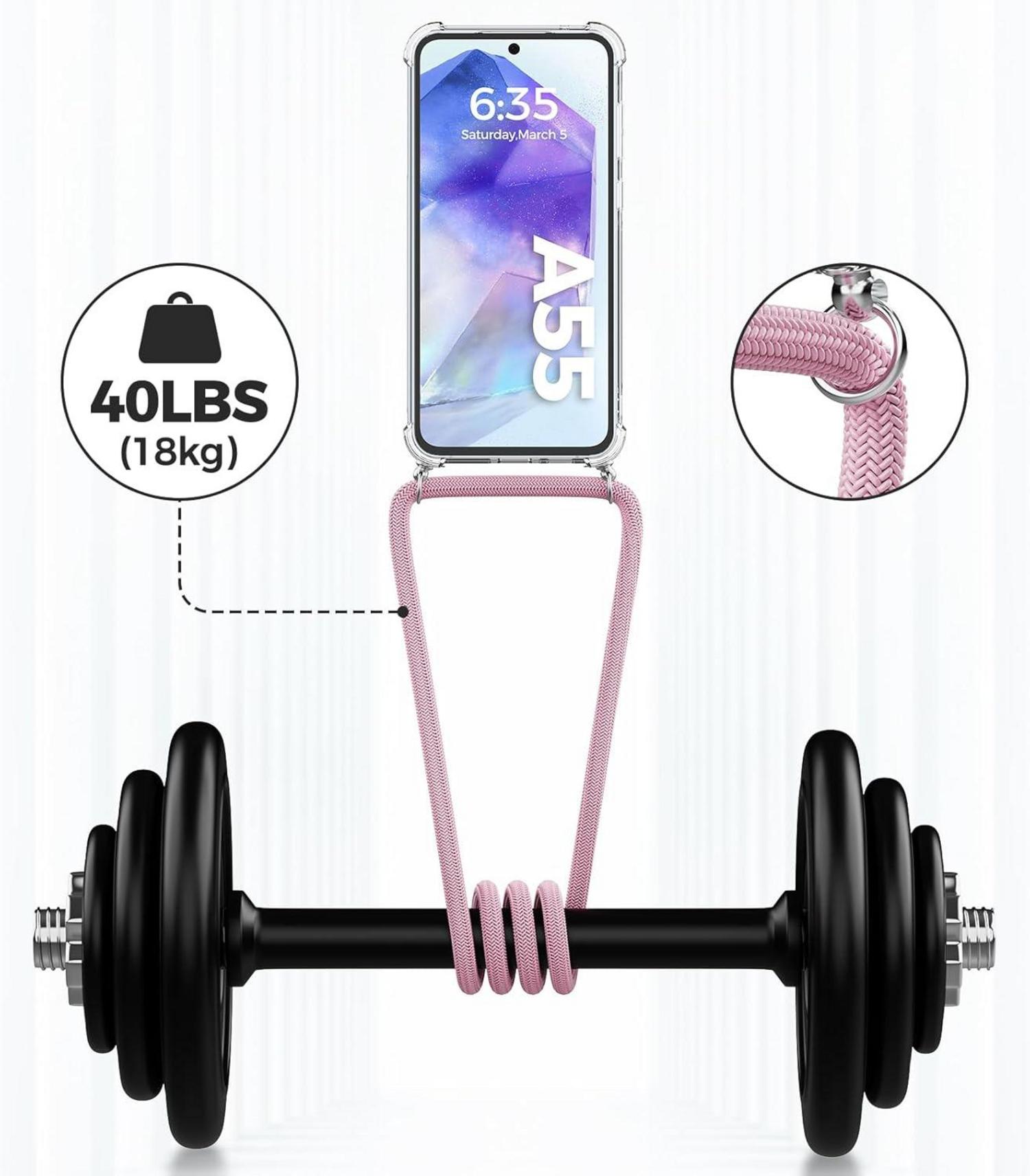 Caslord Handykette Samsung Galaxy A55 5G Hülle Stoßfest Roségold