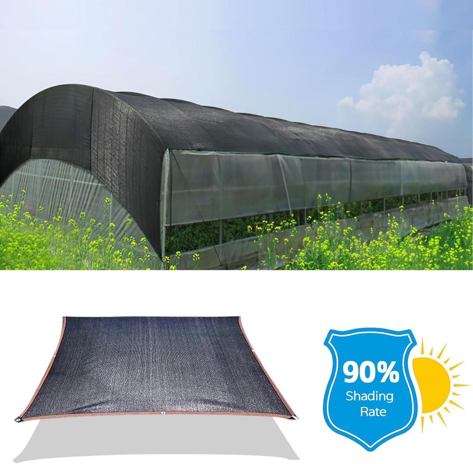 Schattierungsnetz 2x2m für Gewächshaus Schattennetz 90% UV Schutz mit Ösen