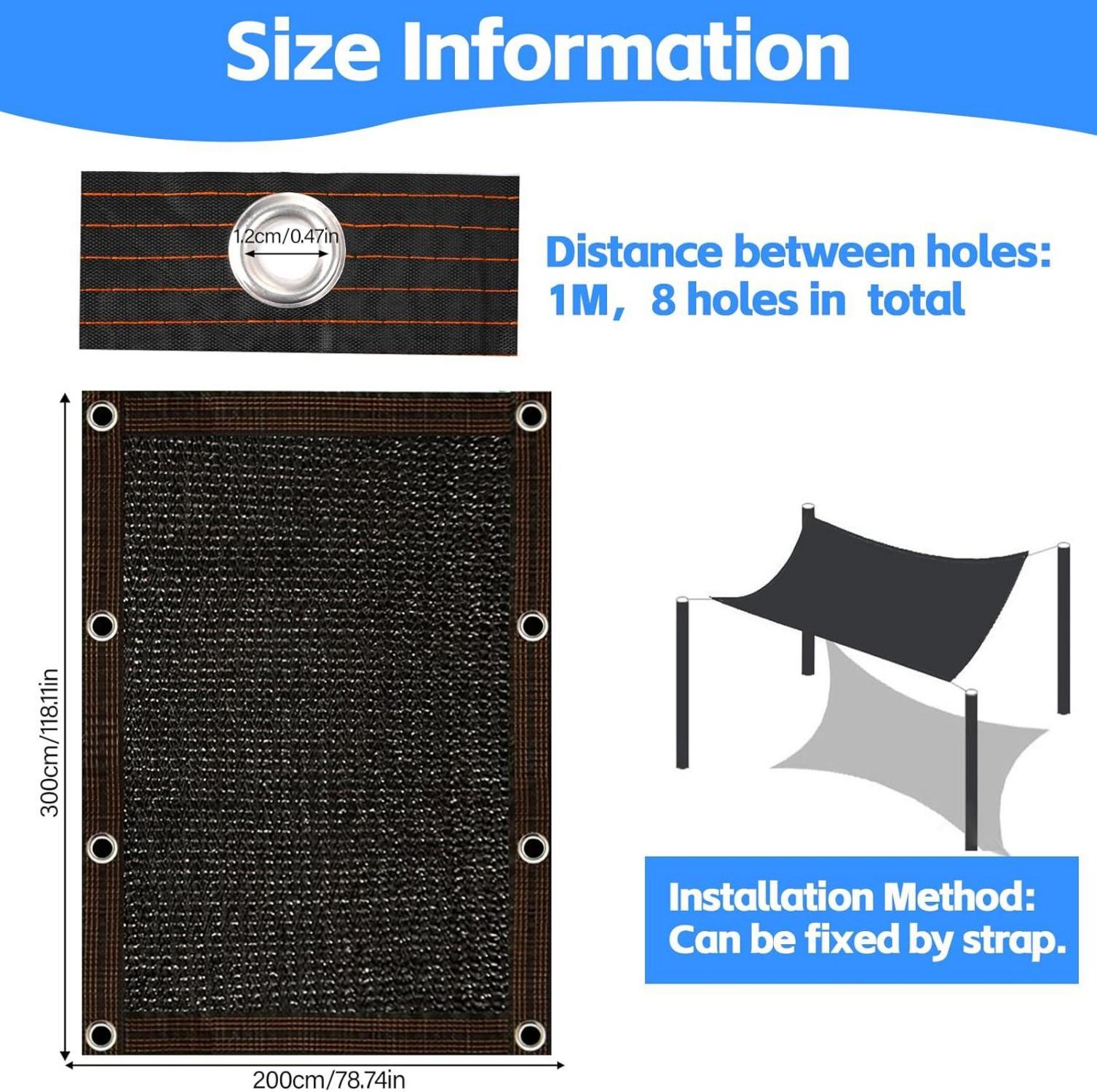 Schattierungsnetz 2x3m Atmungsaktiv UV-beständig Garten Terrasse