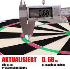 Dartscheibe Steeldart Set 6 Dartpfeile Metallspitze 12
