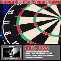 Seydrey Dartscheibe Kork Dartscheibe Set mit Pfeilen 6 Dartpfeile Steeldart