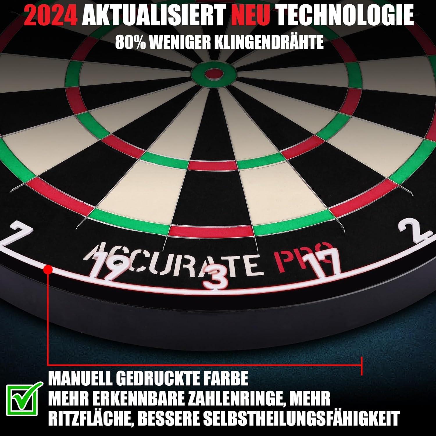 Seydrey Dartscheibe Set Kork Steeldart - Pfeile 6 Metallspitze 12 Flights