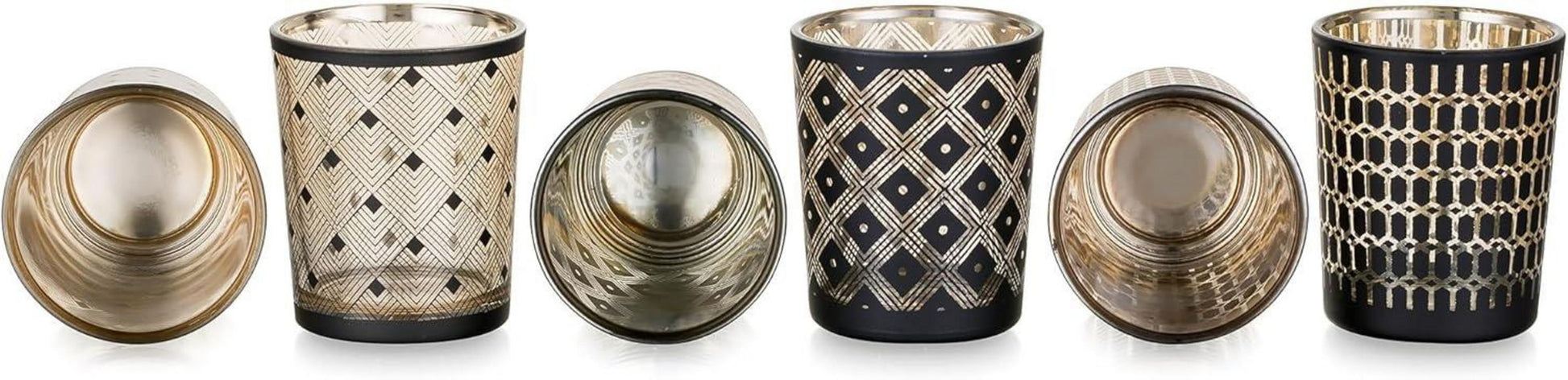 Teelichthalter Windlicht Glas 6er Set Modern Kerzenhalter Kerzenglas