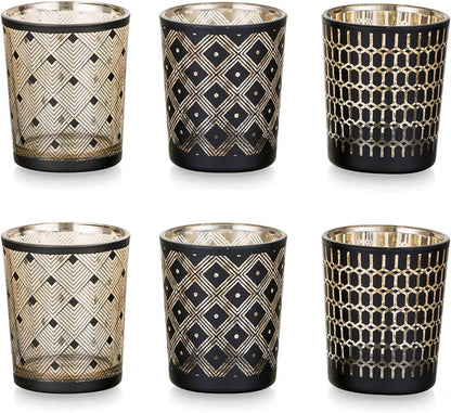 Teelichthalter Windlicht Glas Set 6er Kerzenhalter Stumpenkerzen Tischdeko