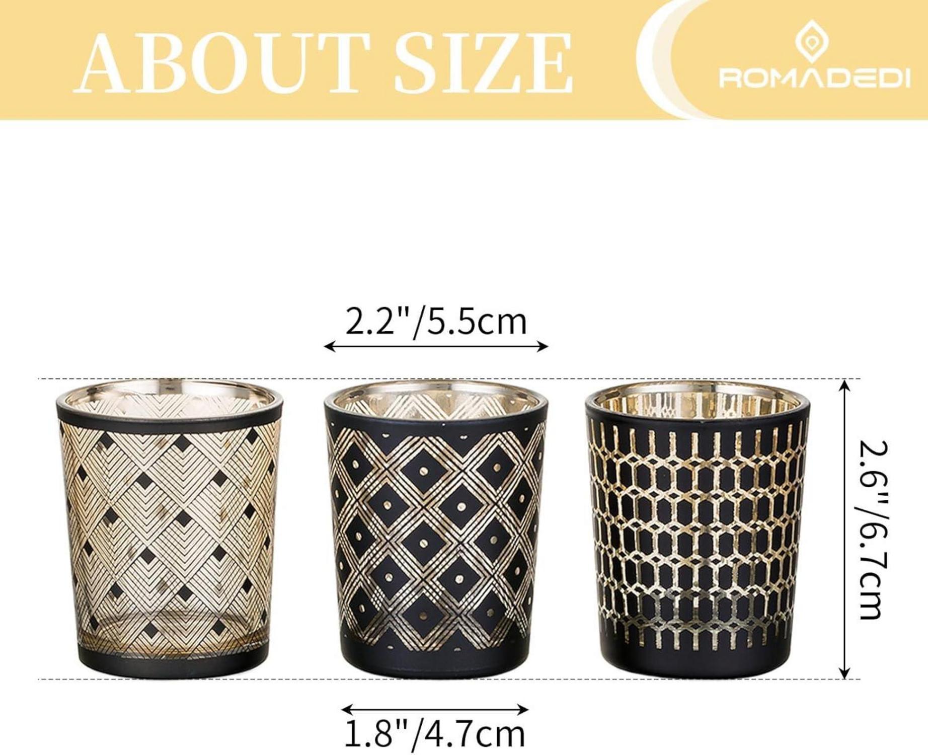 Teelichthalter Windlicht Glas Set 6 Stück modern Deko Wohnzimmer