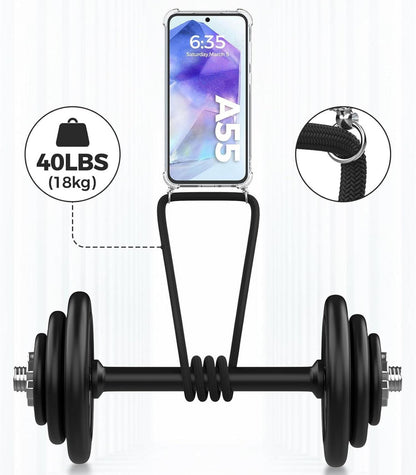 Handykette Samsung Galaxy A55 5G Hülle Band Stoßfest Schwarz
