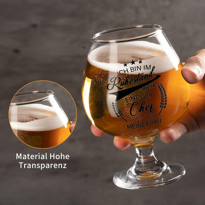 Ruhestand Geschenk 17OZ Bierglas mit Untersetzer Rente Pension
