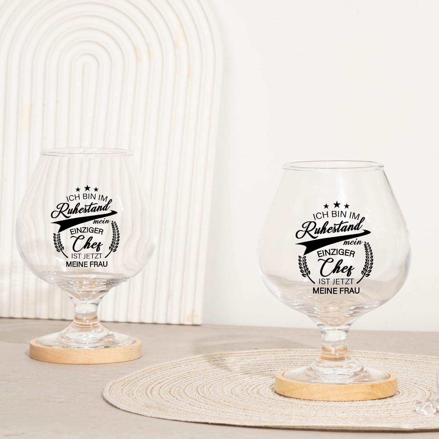 Ruhestand Geschenk 17oz Bierglas mit Untersetzer Mann Rentner Pension Abschiedsgeschenk