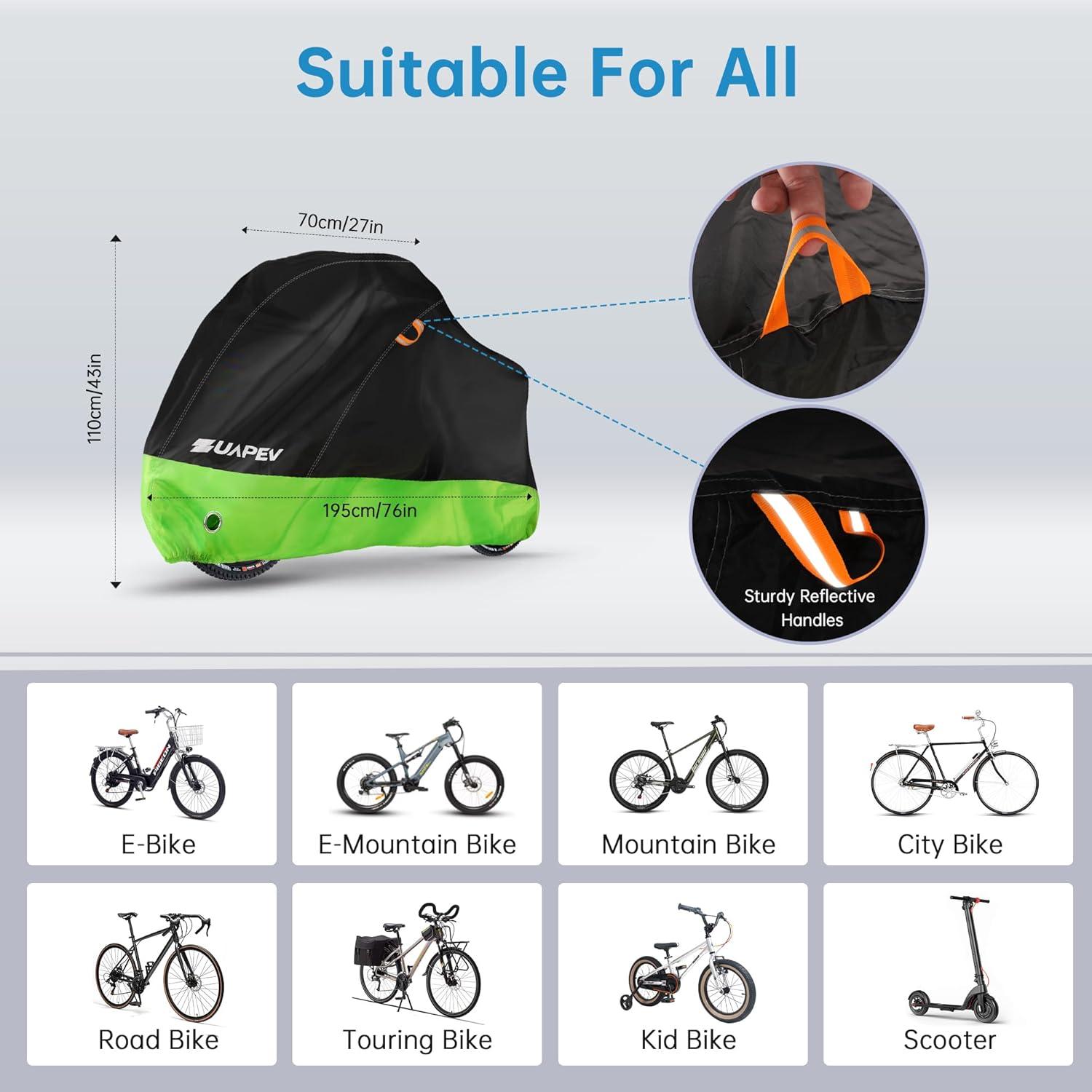 Fahrradabdeckung Wasserdicht 210D Polyester 195x70x110cm Outdoor-Schutzhülle