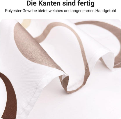 Duschvorhang 240x200cm Kamelfarbe Kreis, Antischimmel, Wasserabweisend, Ösen