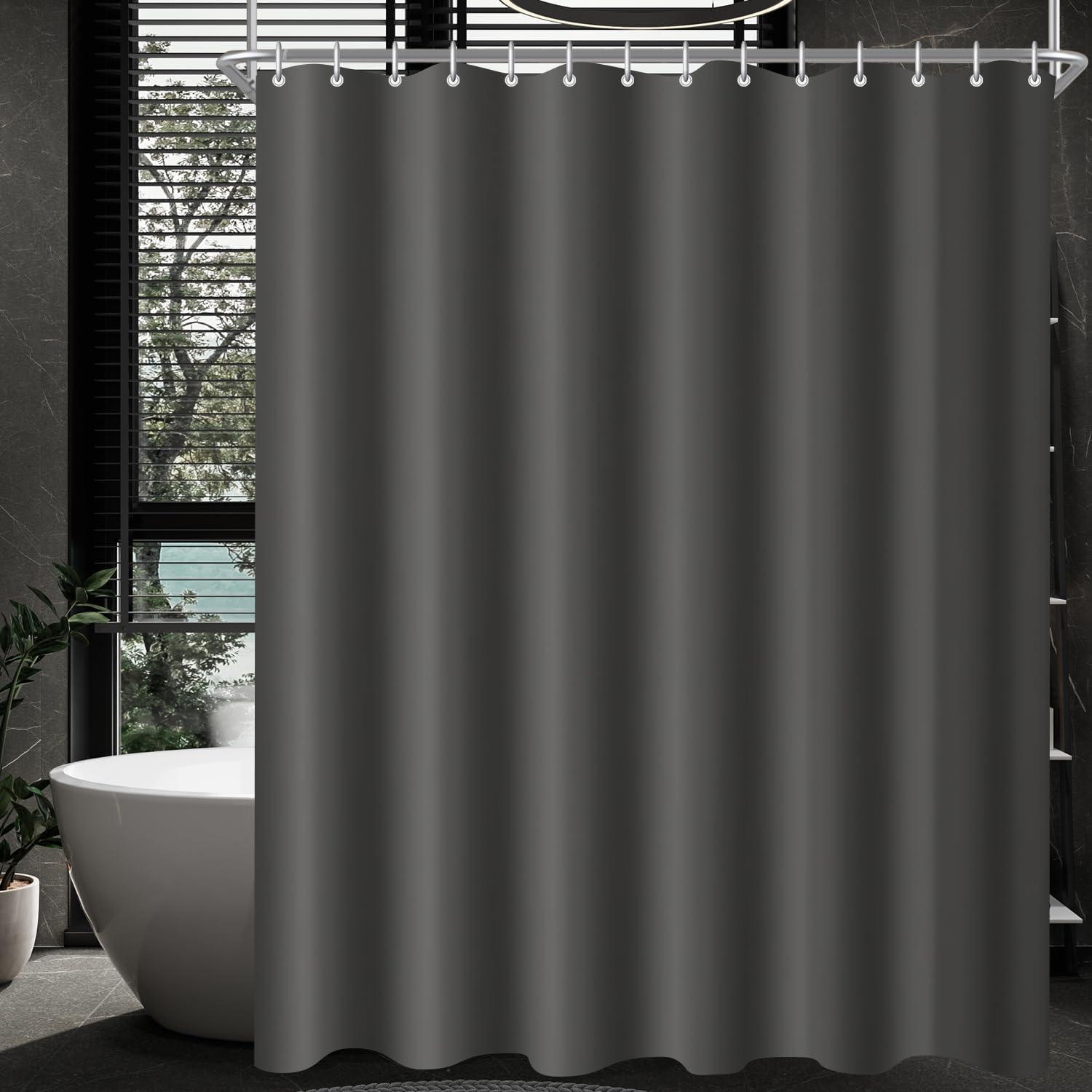 Duschvorhang Dunkelgrau, Antischimmel, Wasserabweisend, Polyester