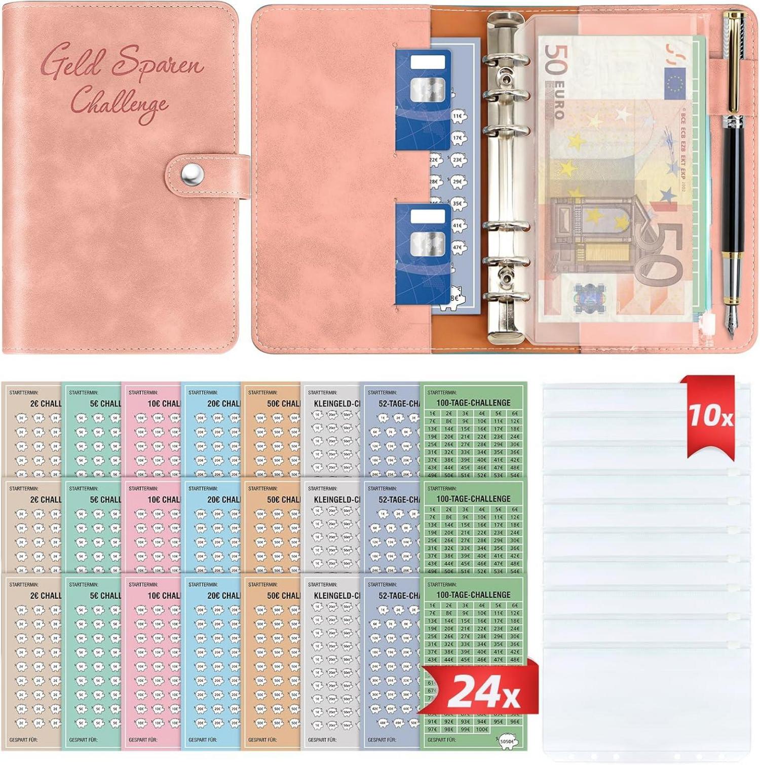 Geld Spar Challenge Buch 8 Spar Challenges Budget Planner 24er Set