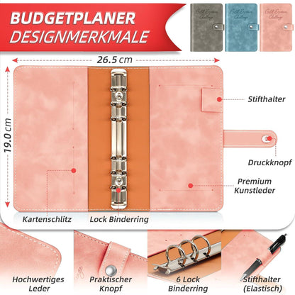 Budget Planner Set 8 Sparchallenges - Spar Challenge Buch Deutsch Haushaltsbuch