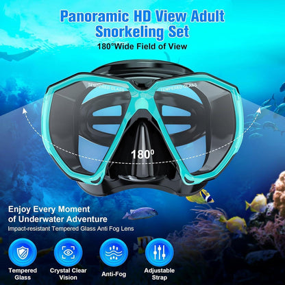Schnorchelset Erwachsene mit Dry Schnorchel und Anti-Fog