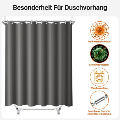 Duschvorhang Dunkelgrau 280x200cm Antischimmel