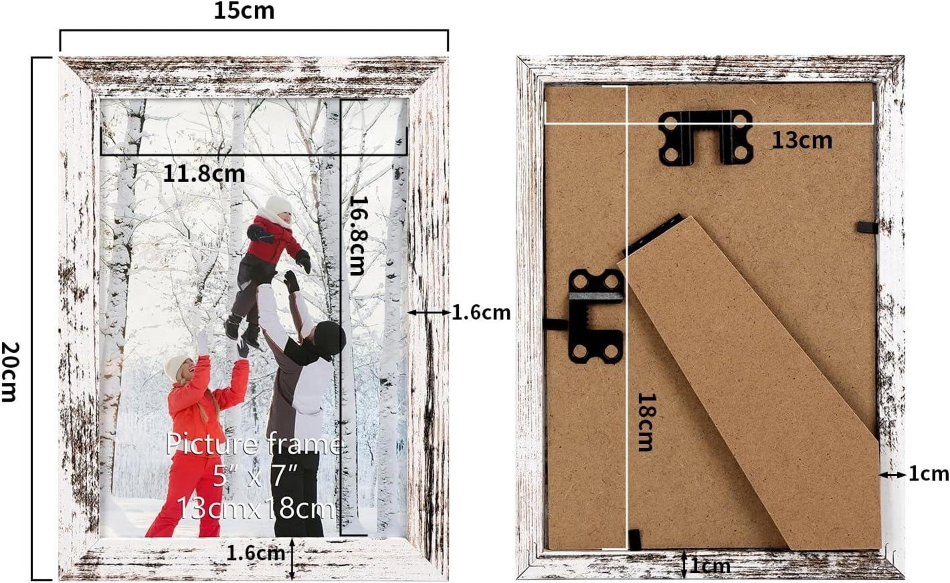 Bilderrahmen 13x18 cm 18er-Set Vintage-Weiß für Wand und