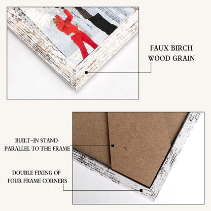 18er-Set Bilderrahmen 13x18 cm Vintage-Weiß für Wand und Tisch