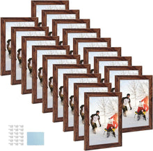 18er Set Bilderrahmen 13x18 cm für Wand und Tisch, MDF dunkelbraun