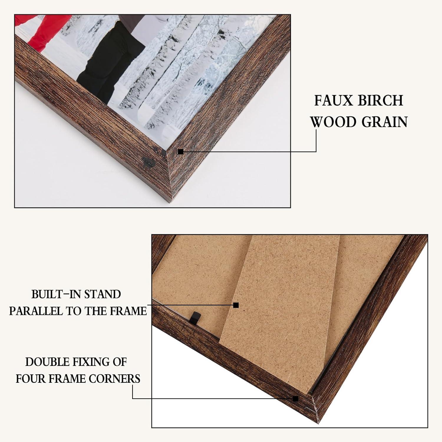 18er Set Bilderrahmen 13x18 cm zum Hängen und Stellen, Dunkelbraun
