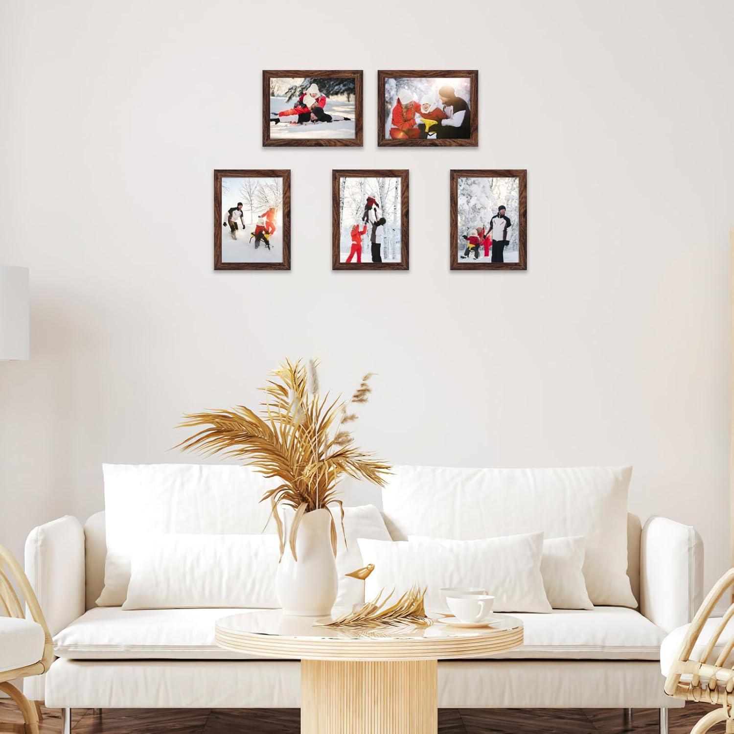 18er Set Bilderrahmen 13x18cm MDF Wand Tisch Collage dunkelbraun
