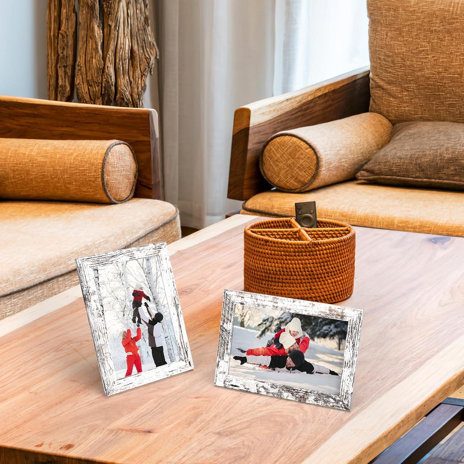 Set von 18 Vintage-Weißen Bilderrahmen 10x15cm für Wand und Tisch