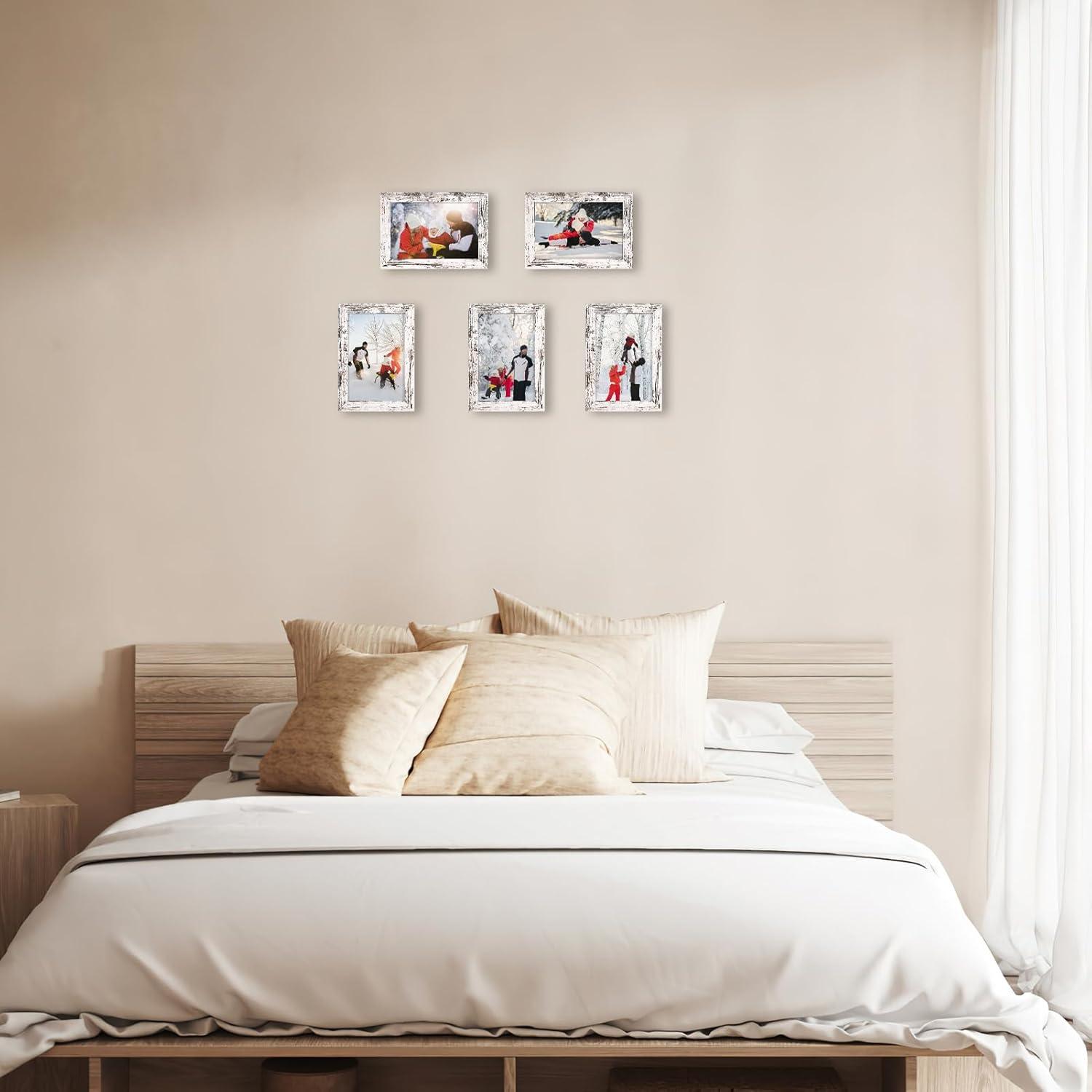 Set von 18 Vintage-Weißen Bilderrahmen 10x15cm für Wand und Tisch