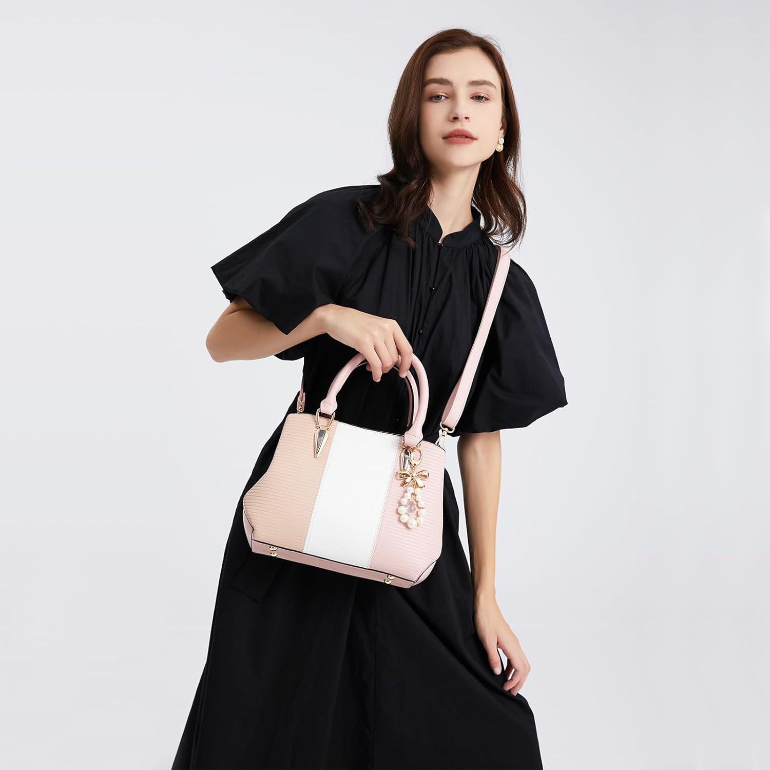 Handtasche Damen Mittelgroß Farbblock Schultertaschen elegantes Design