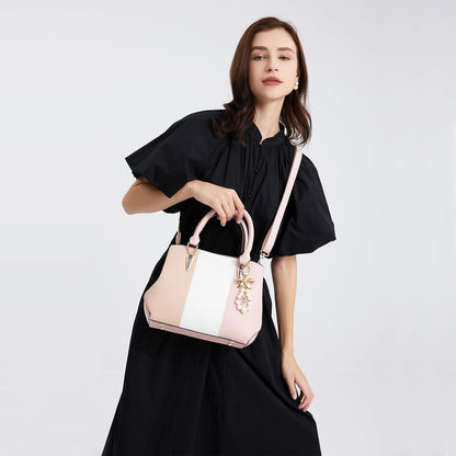 Handtasche Damen Mittelgroß Farbblock Schultertaschen elegantes Design