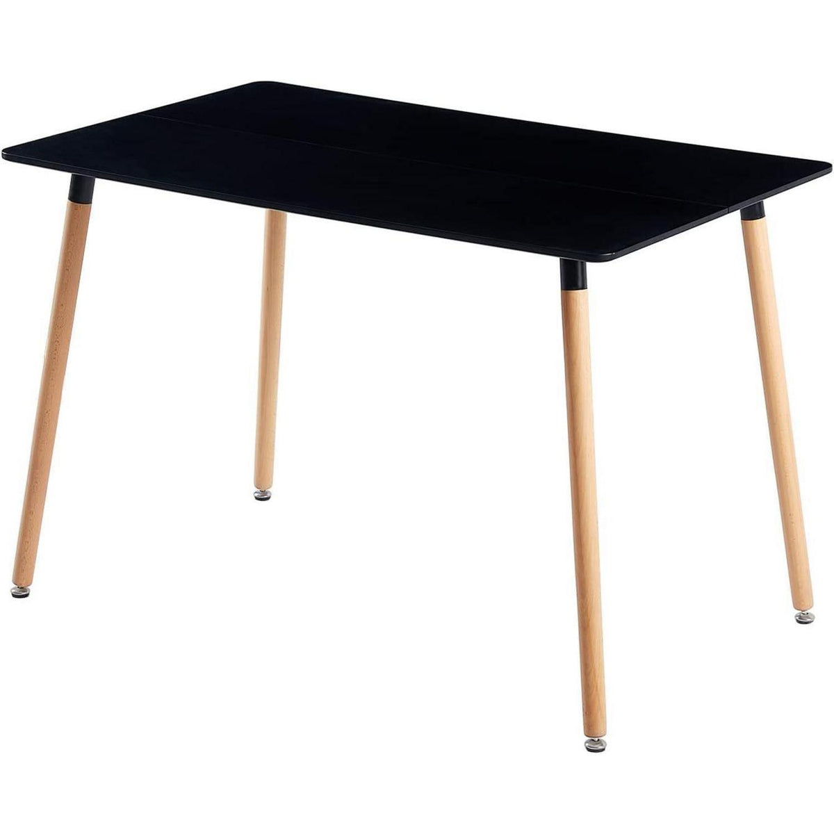 Rechteckiges Esszimmer-Set mit Tisch und 4 Stühlen – Schwarz/Weiß