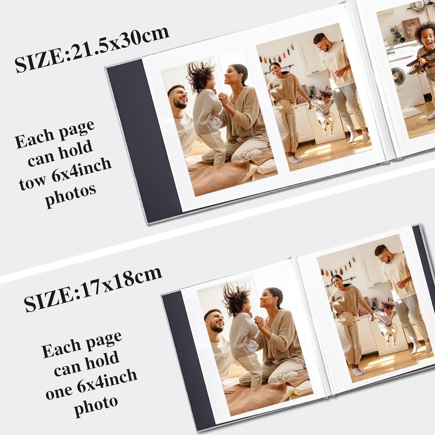 Selbstklebendes Fotoalbum 10x15 Leinen Hochzeit 40 Seiten Lila