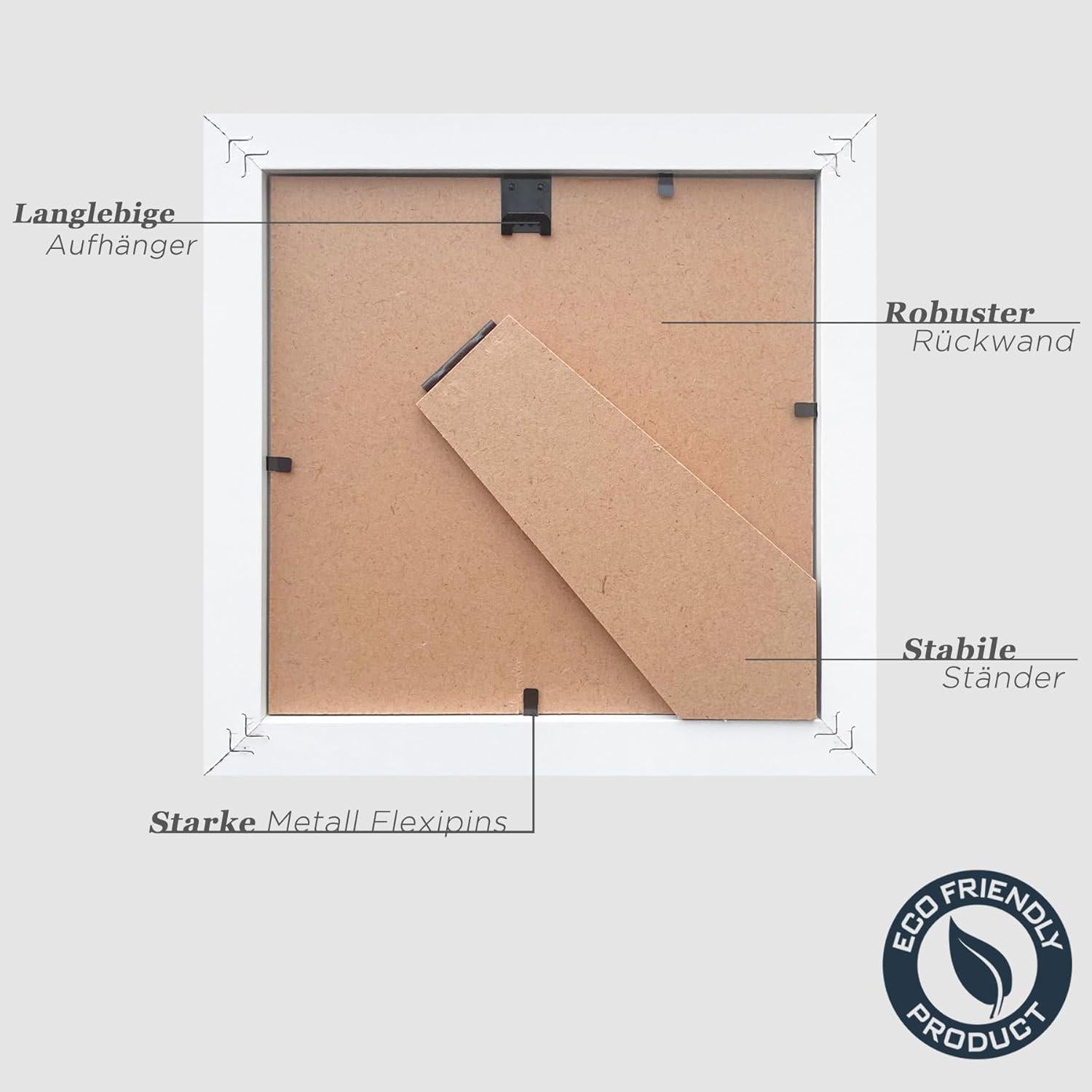 Bilderrahmen 15x15cm Weiß Holz Fotorahmen MDF Rahmen 3er Set
