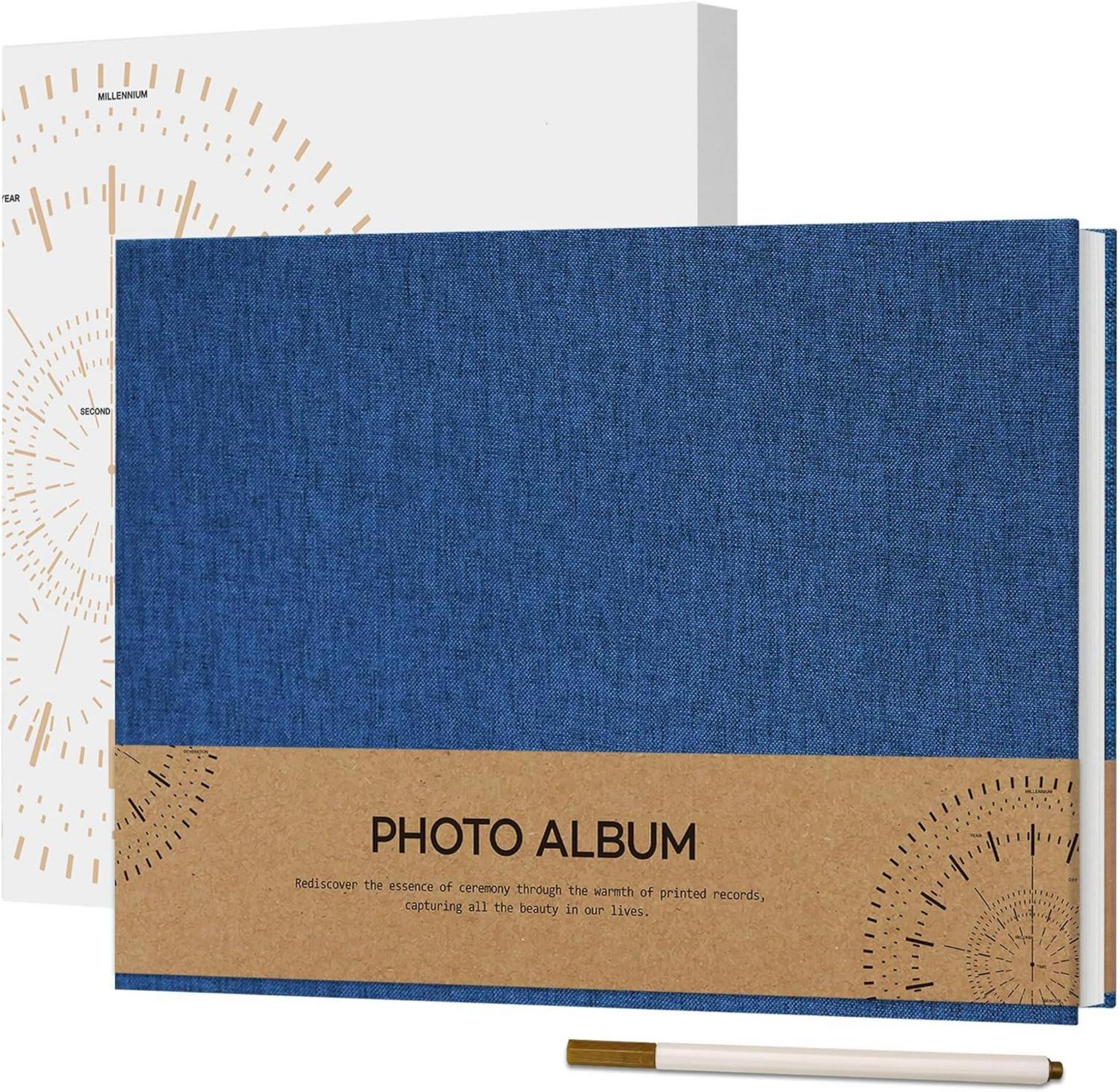 Selbstklebendes Fotoalbum 10x15 zum Selbstgestalten, Leinen Fotobuch