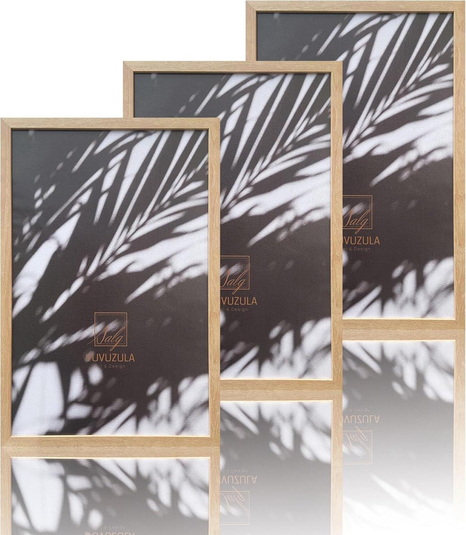 Fotorahmen Set 3er Holz 40x60cm Eiche Natur