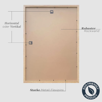 Fotorahmen Set 3er Holz 40x60cm Eiche Natur