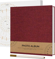 Selbstklebendes Fotoalbum 10x15 Leinen Hochzeit Album 40 Seiten Rot