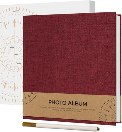 Selbstklebendes Fotoalbum 10x15 Leinen Hochzeit Album 40 Seiten Rot