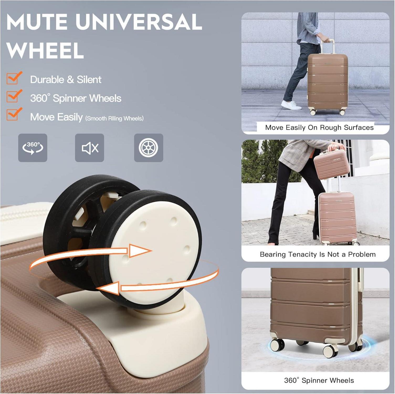 Joyway Kofferset 3tlg Hartschale TSA-Schloss 4 Rollen Handgepäck-Set