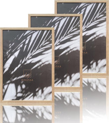 Bilderrahmen A2 Holz Fotorahmen MDF Rahmen Eiche Natur 3er Set