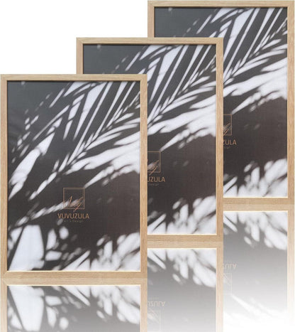 Bilderrahmen A2 Holz Fotorahmen MDF Rahmen Eiche Natur 3er Set